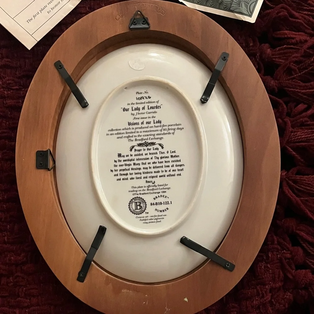 The Bradford Exchange Our Lady of Lourdes  Wall Art with Gold and Brown Frame - Picture 2 of 14